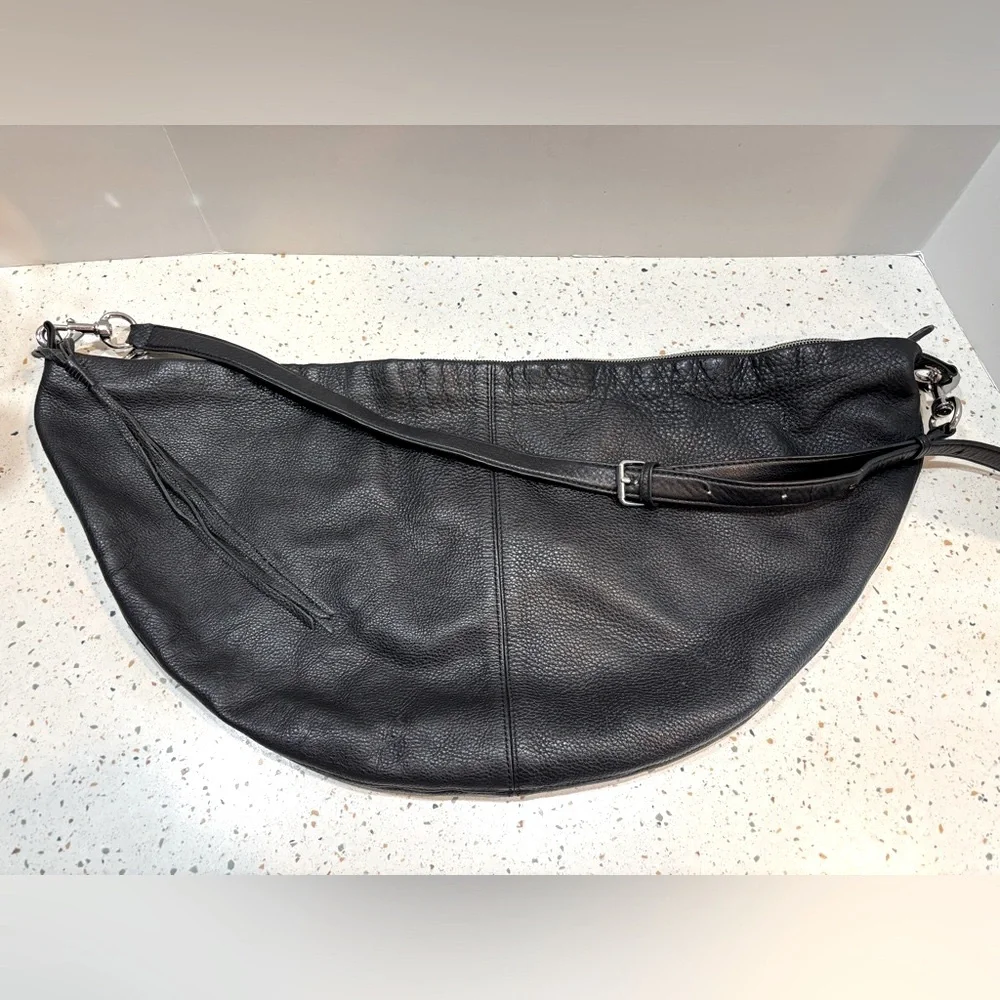 Rebecca‎ Minkoff Julian Half Moon Black Leather Crossbody Bag